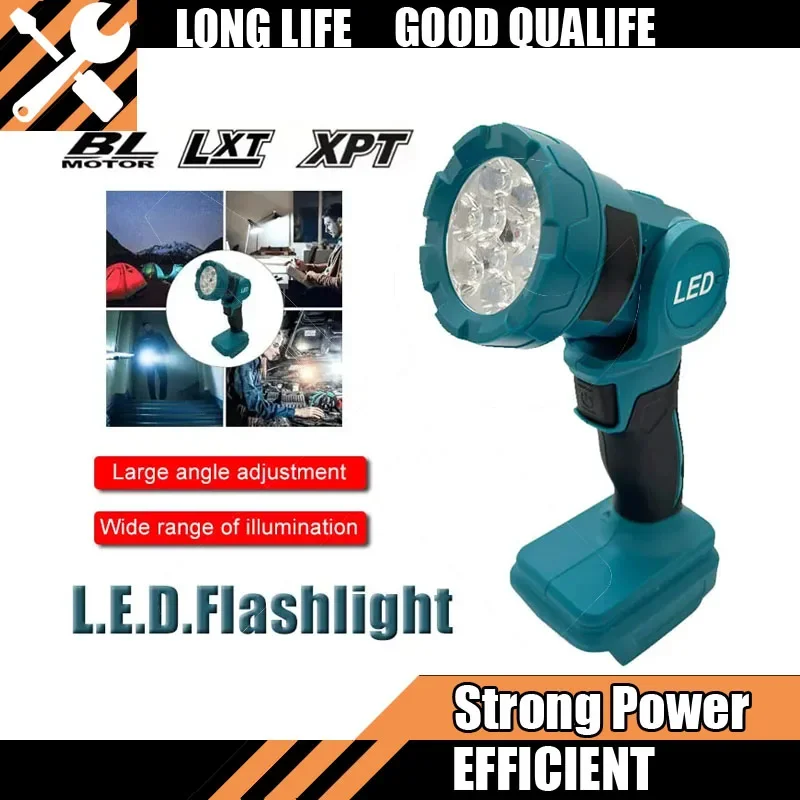 

Беспроводной светодиодный рабочий фонарь, перезаряжаемый фонарик, электроинструменты для использования в помещении и на открытом воздухе, аккумулятор 18 В, ночной прожектор, подходит для Makita, горячий инструмент