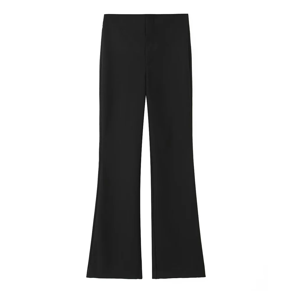 Autunno nuove donne versatili pendolarismo slim fit temperamento semplici e alla moda pantaloni a campana a vita alta