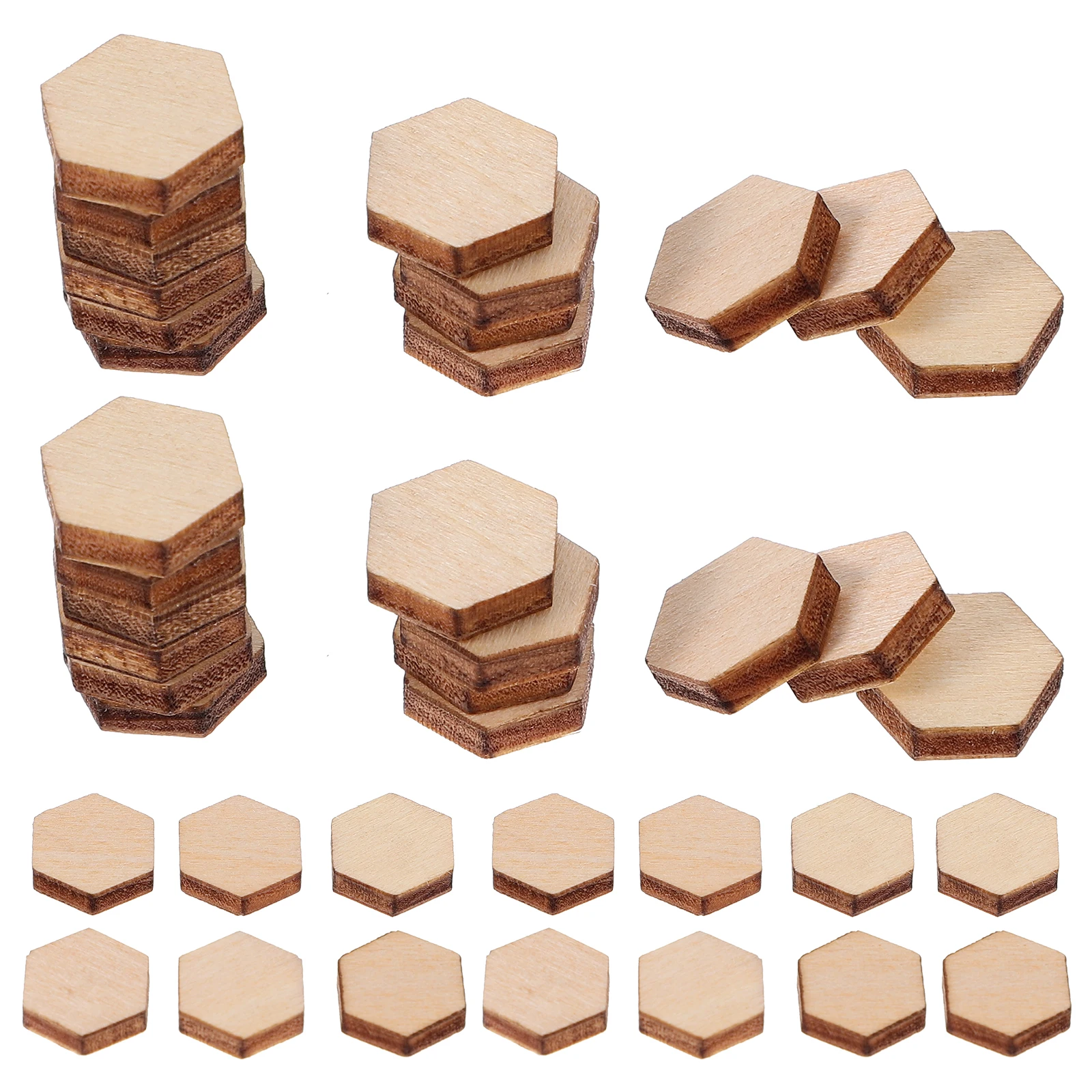 

200pc Wooden Shapes Decorations Craft Bulk Supplies Smooth Surface Party Accessories Wooden Ornaments Christmas