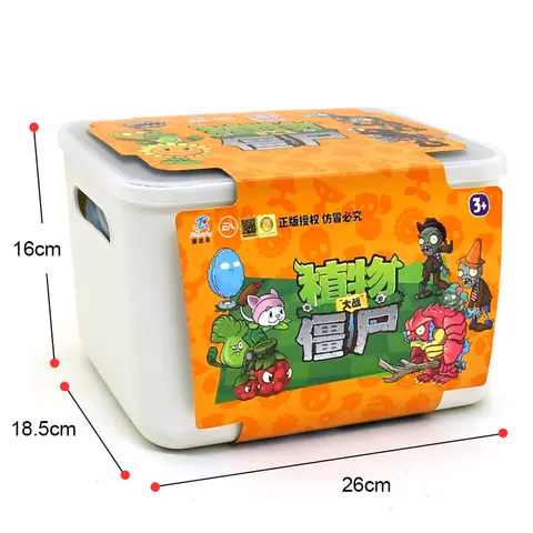 Plantas vs. Zombies personajes populares hombre guisante comiendo flor tuerca holográfica estilo clásico escena aleatoria almohadilla caja de almacenamiento regalo para niño