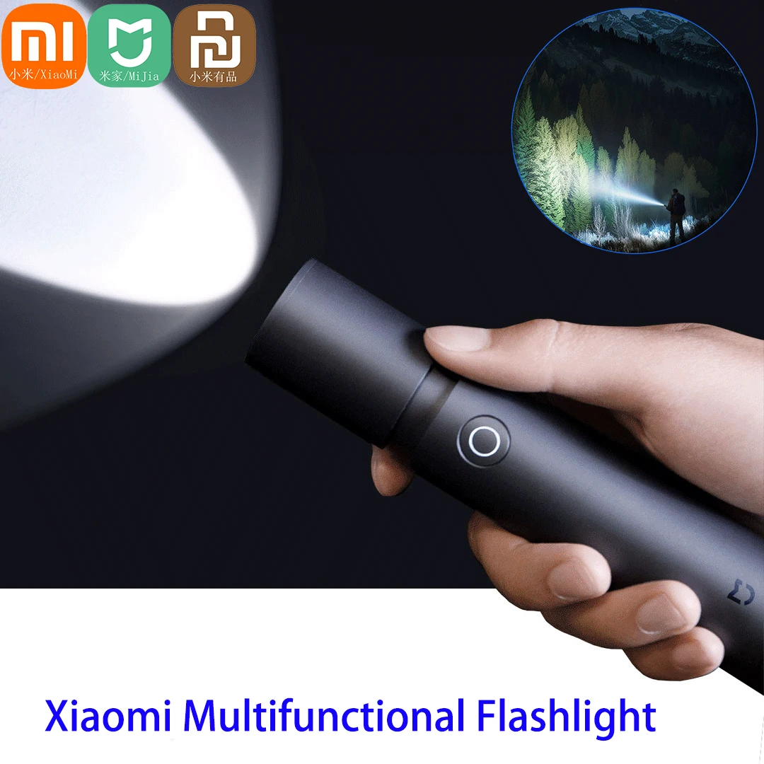 

Умный уличный светодиодный фонарик Xiaomi, многофункциональный портативный автомобильный резак Mi, сильные регулируемые фонари Mijia Powerbank type-c