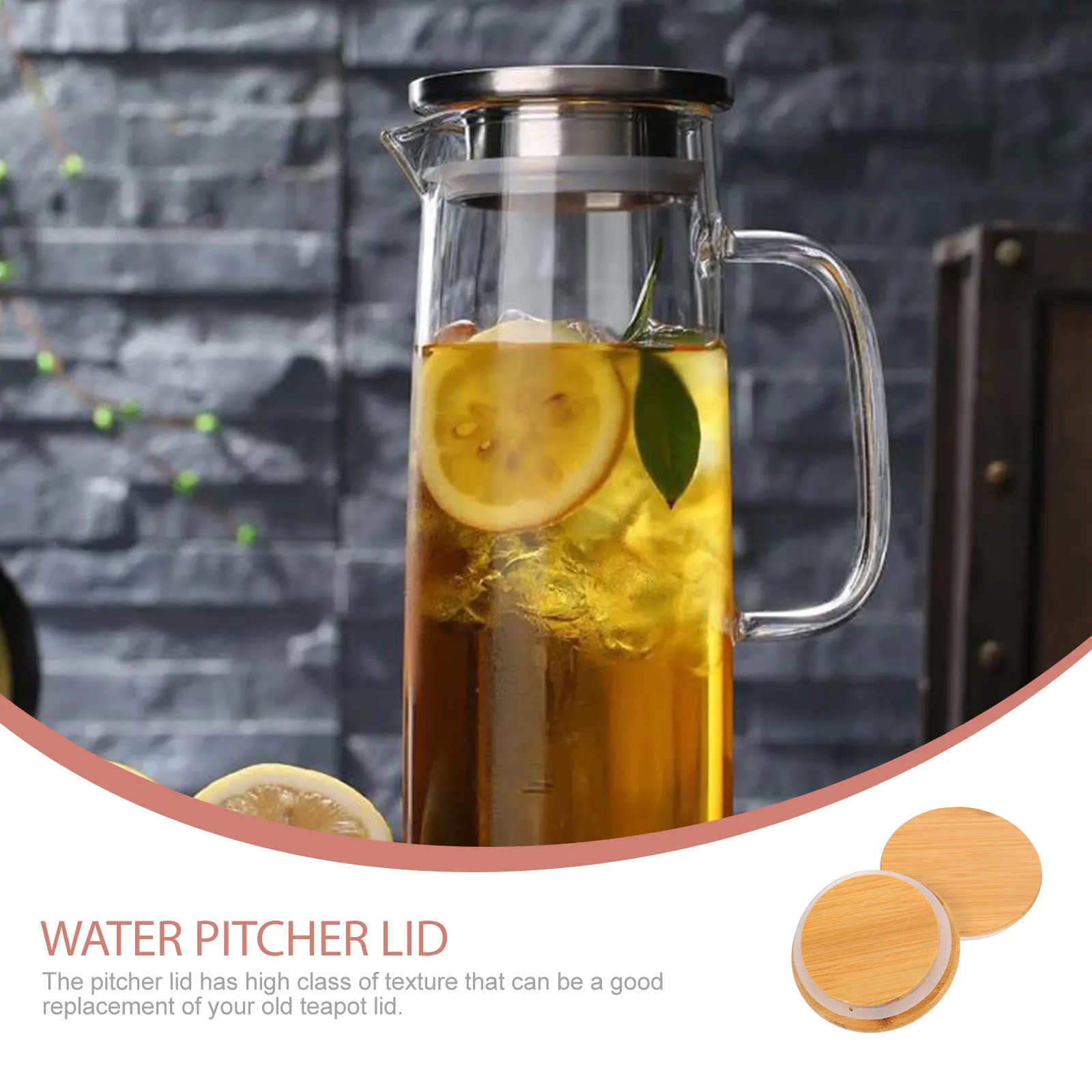 2Pcs Sturdy Household Jug Lid Filtering Pitcher Cover Practical Silicone Ring Sealing Glass Teapot Lid Filtering Jug Cover