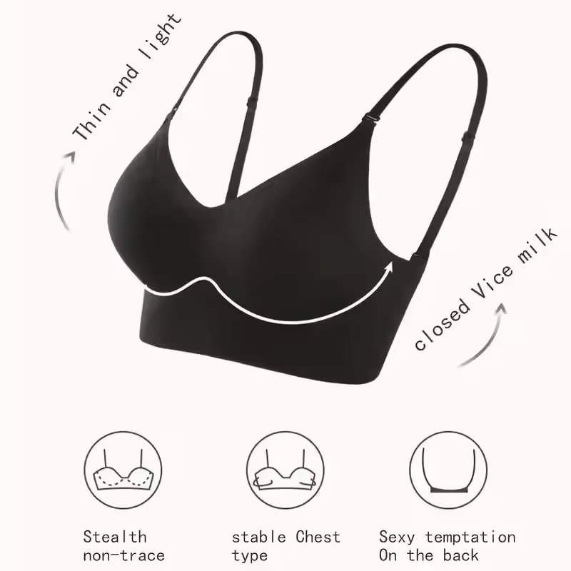 Women Invisible Bra Deep U Plunge Bras Backless Top for Dresses Sexy Lingerie with Transparent Strap Push Up Strapless Underwear - Image 2