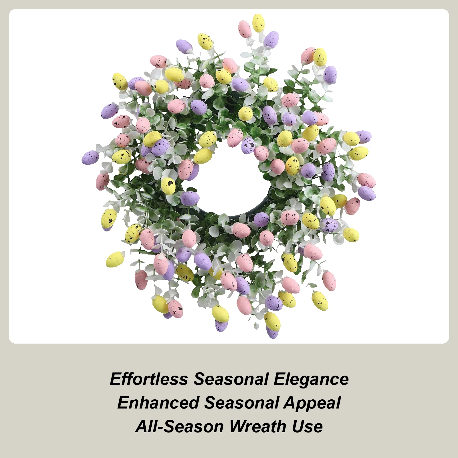 

Easter Wreaths For Front Door 15 Inch Artificial Home Decor Colorful Eggs Outdoor Easter Wreath For Indoor Outdoor Living Room