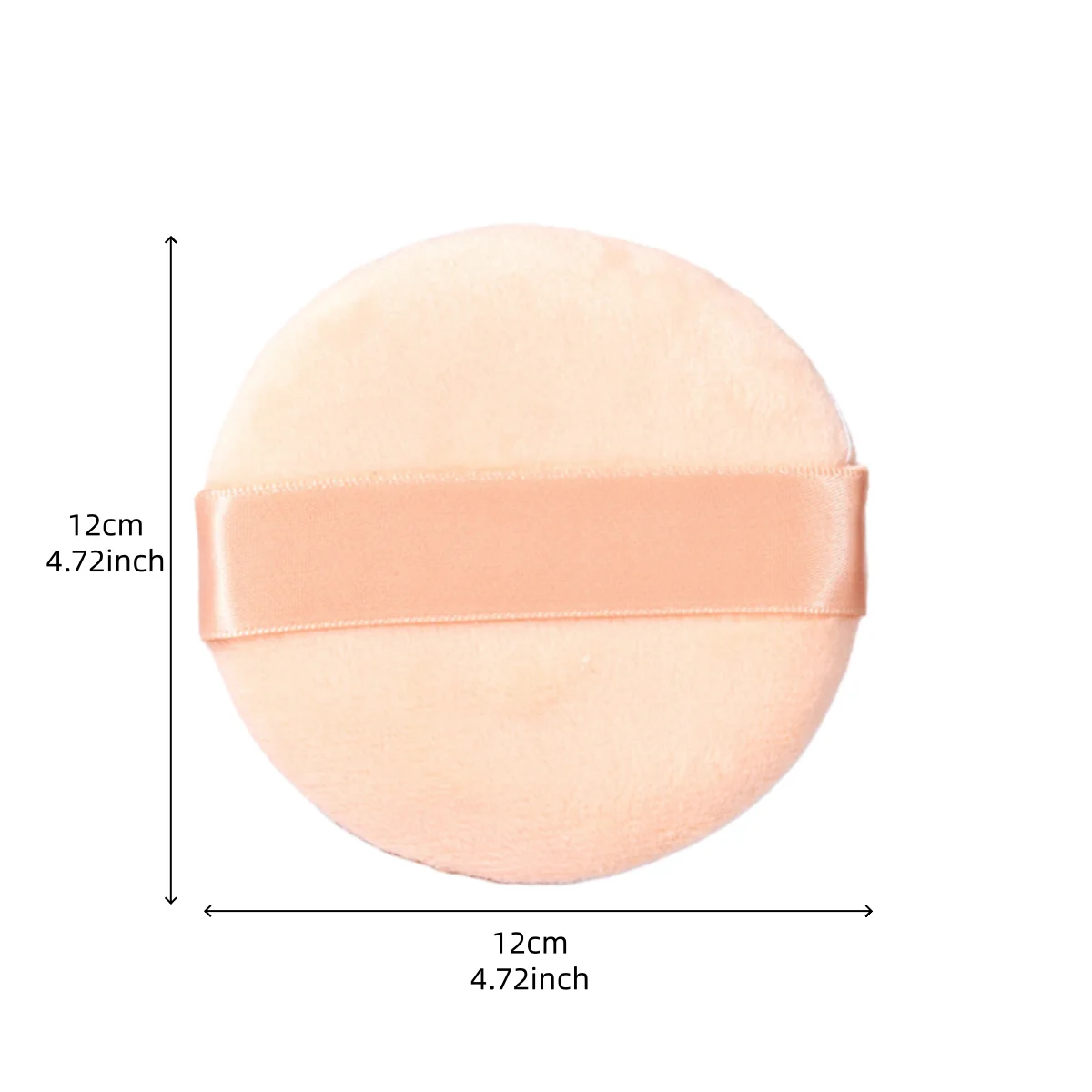 130mmx30mm 슈퍼 점보 스킨 톤 파우더 퍼프, 바디 파우더 퍼프, 리본이 달린 매우 부드럽고 통기성이 좋은 파우더 퍼프