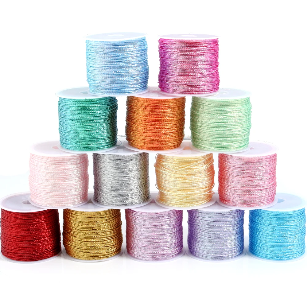 SAUVOO 50Meters/Roll 0.2/0.4/0.6/0.8/1.0mm Colorful Stretchy Elastic Cord Crystal String For Beading Bracelet DIY Jewelry Making