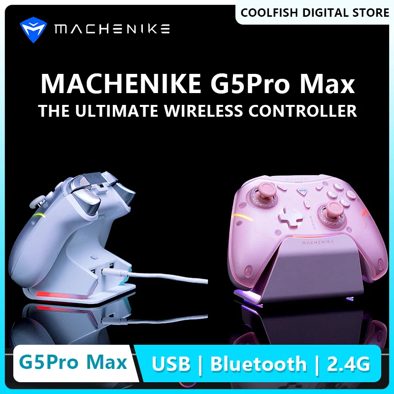 G5Pro Max Gaming Controller With Charging Dock RGB Wireless Gamepad Hall Effect Joystick Trigger For Switch PC Phone