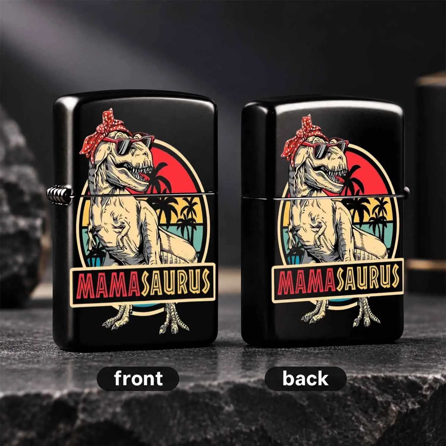 Funny Mamasaurus T-Rex Themed Lighter, Retro Color Block Dinosaur Decor, Cool Portable Daily Ignition Tool, Unique Creative Practical Nice Gift For Mom Friends Family For Any Occasions A Humorous And Interesting Lighter
