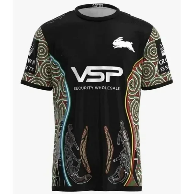 

2023 South Sydney Rabbitohs Anzac Indigenous JOHN SATTLER COMMEMORATIVE Singlet Rugby Jersey