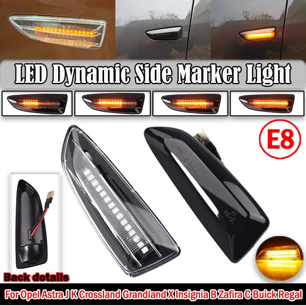 Lampada di posizione laterale a LED dinamica per indicatori di direzione per Opel per Vauxhall Astra J K Crossland X Grandland Insignia B Zafira C
