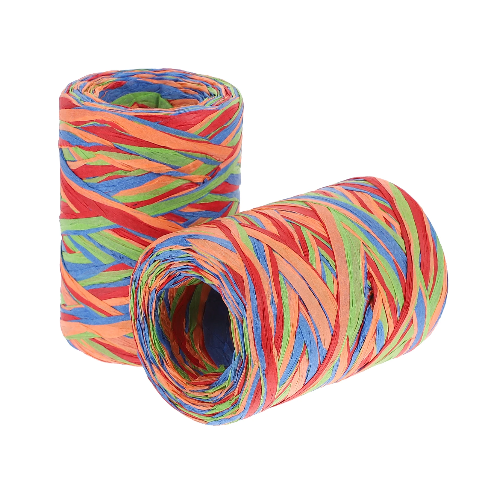 

Rainbow Colorful Raffia Paper Rope 80m Rolls Gift Wrapping Decorative Strings Craft Supplies Christmas Party Accessories