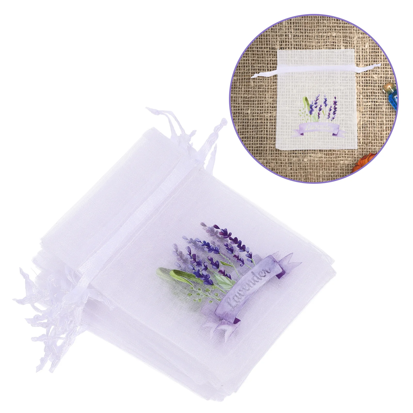 

20 Pcs Empty Fragrance Bag Lavender Sachet Bags Dried Flower Sachets Mesh Drawstring Clear Party Favor Storage