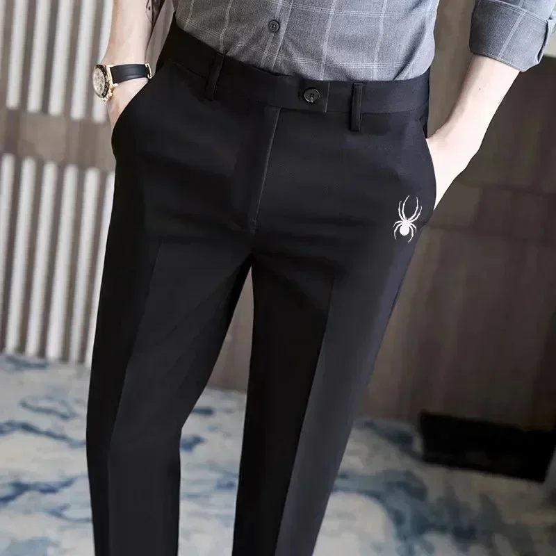 Golf Trousers Men Slim-fit Drape Casual Suit Trousers Men Korean Version Slim-fit Elastic Skinny Golf Sports Trousers Ninth Pant