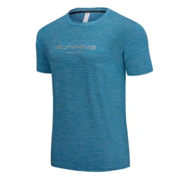 Camisetas esportivas de secagem rápida masculina, estampas, manga curta, roupas de treino casual, respirável, camisas de ginástica de verão