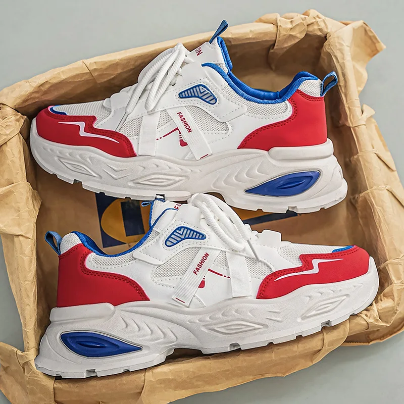 New summer breathable men's casual running shoes with thick sole and height increasing student sports shoes view 4