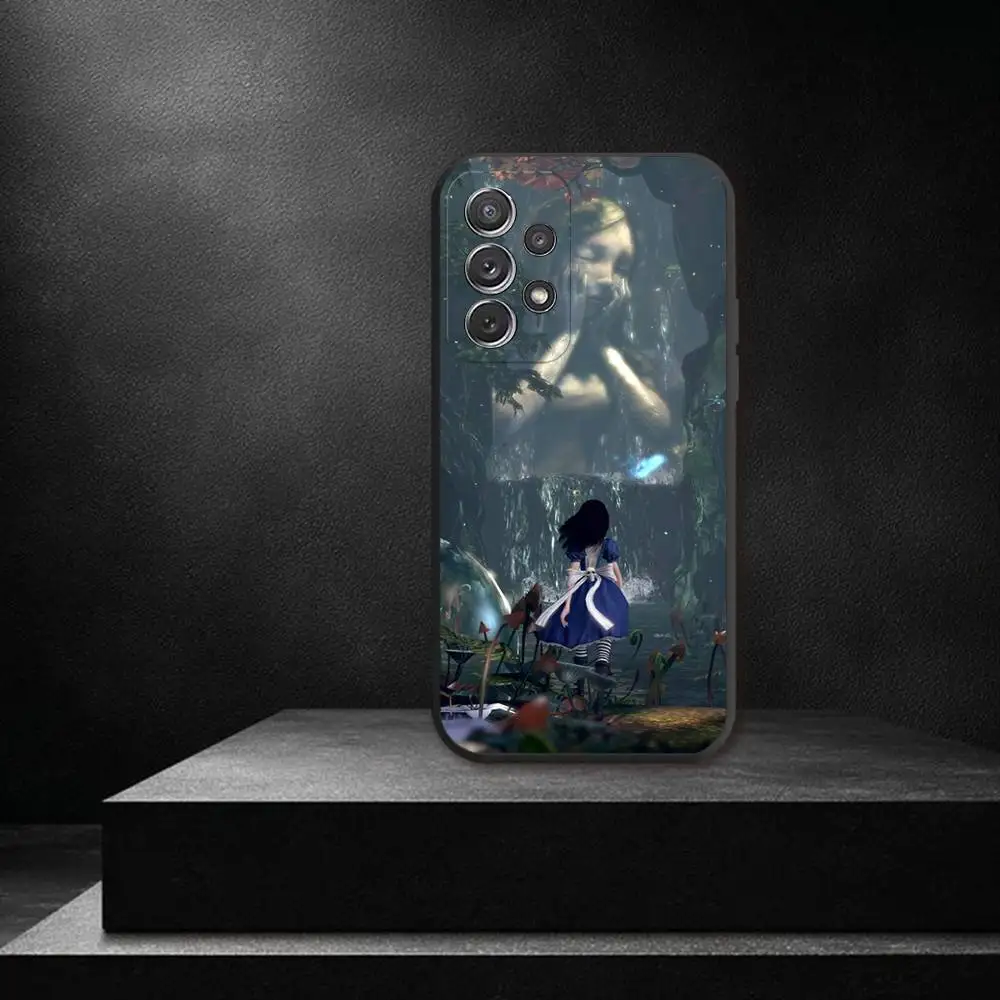 Чехол для телефона A-Alice M-Madness Returns для Samsung S 25,24,23,22,30,21,10,9,Ultra,Plus,Lite,FE,4,5G, черный мягкий чехол