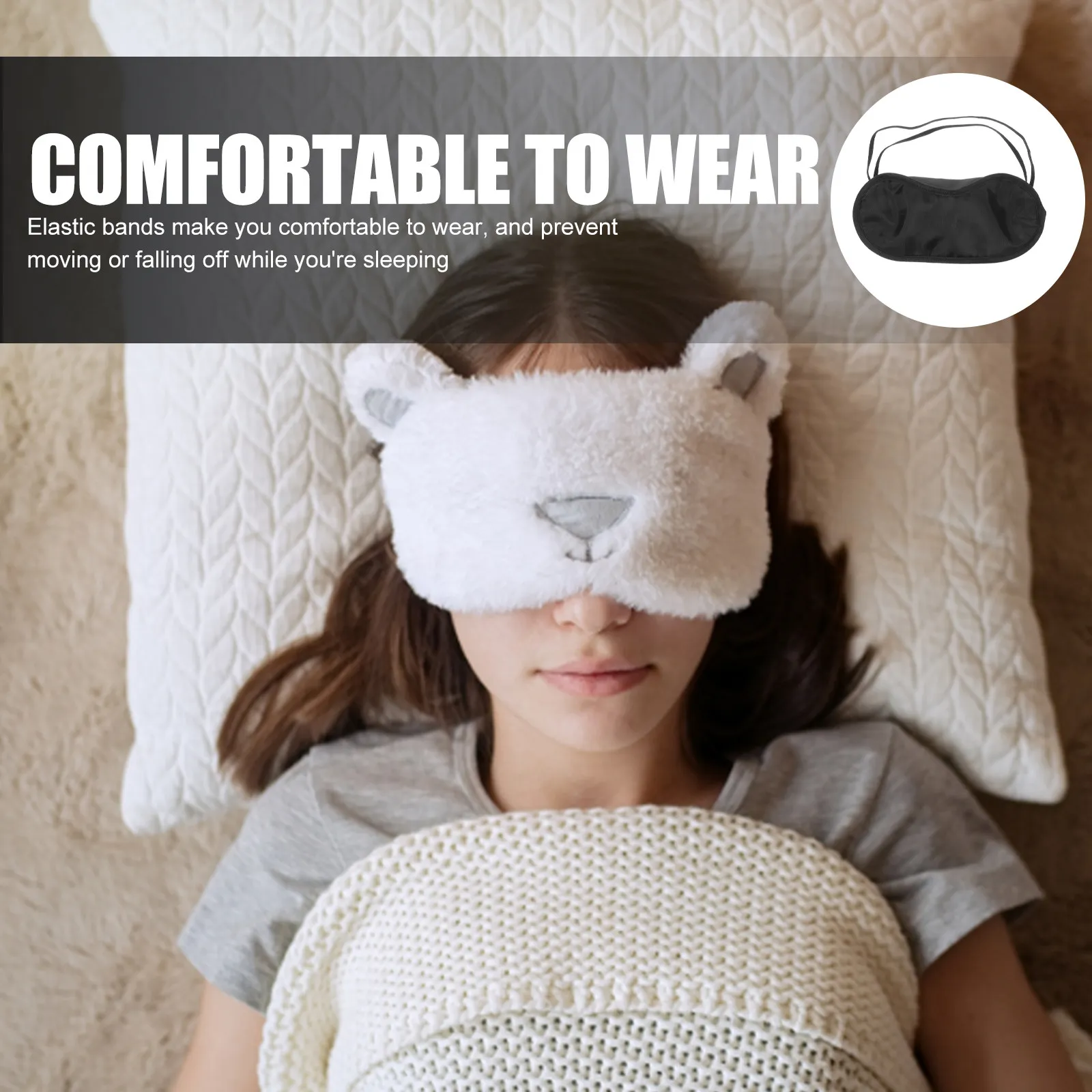 10Pcs Sleep Eye Cover Soft Polyester Fully Light Blocking Eye Mask for Men Women Comfortable Adjustable Elastic Band Rest