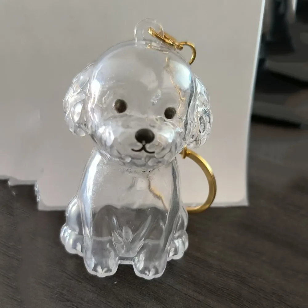 

Cartoon Dog Shape Dog Hair Storage Box Hair Grooming DIY Handmade Pet Hair Keychain Keyring Acrylic Puppy Pendants Jewelry Gift