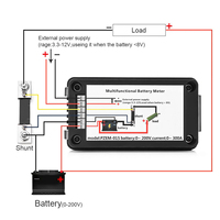 BISM PZEM015 Digital DC 0-200V Voltage Current with 200A Shunt Car Battery Tester Voltage Meter Monitor 12V 24V 48V