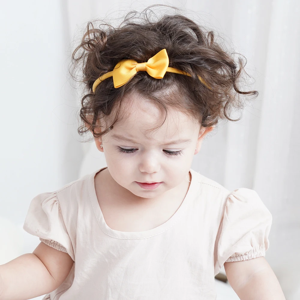 13 stks/set Lint Strikken Bloemen Hoofdband voor Baby Meisjes Effen Kleur Zachte Baby Elastische Haarband Hoofddeksels Kinderen Haaraccessoires