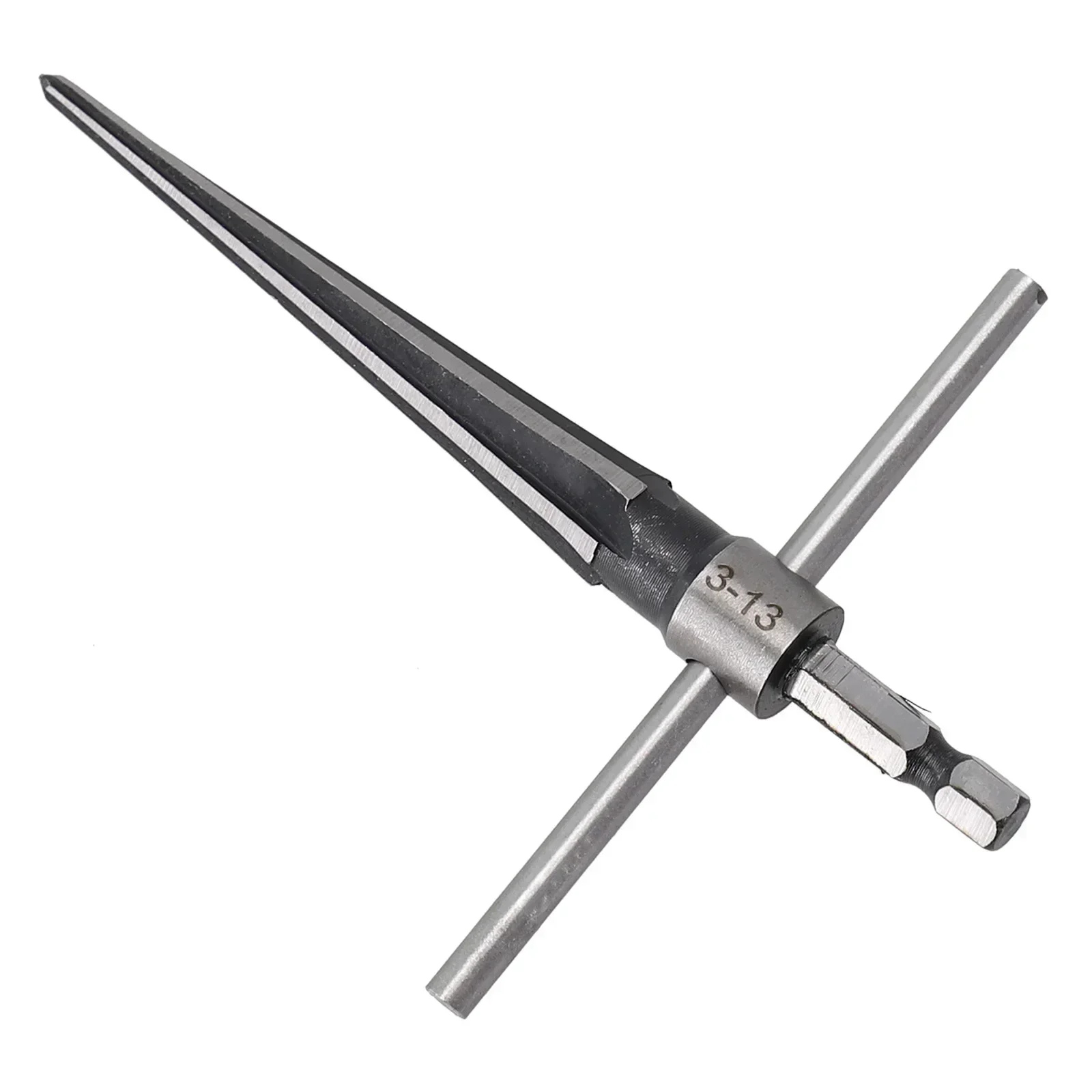 Tapered Reamer Hand Held Reamer 3-13mm 45# Steel Hand Held Reamer Steel Reamers T Handle Inverted Taper Chamfers