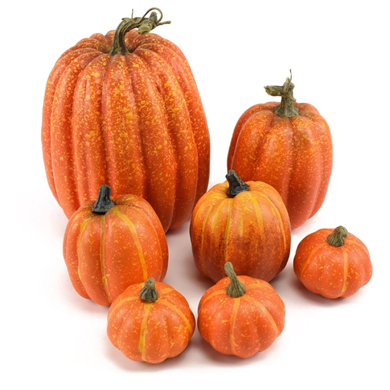 Versatile Pumpkin Decoration Set for Thanksgiving Halloween 7Different Sizes 45BE