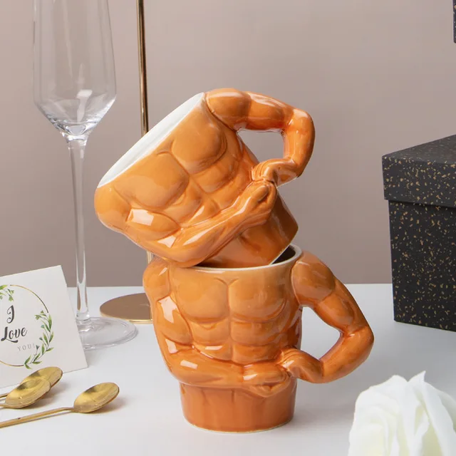 Kreatywne ceramiczne kubki Pectorales Domowe śniadanie Kubek do kawy z mlekiem Kubki na wodę Chłopcy Trener siłowni UP YOU Śmieszny prezent Kubki Prezent świąteczny