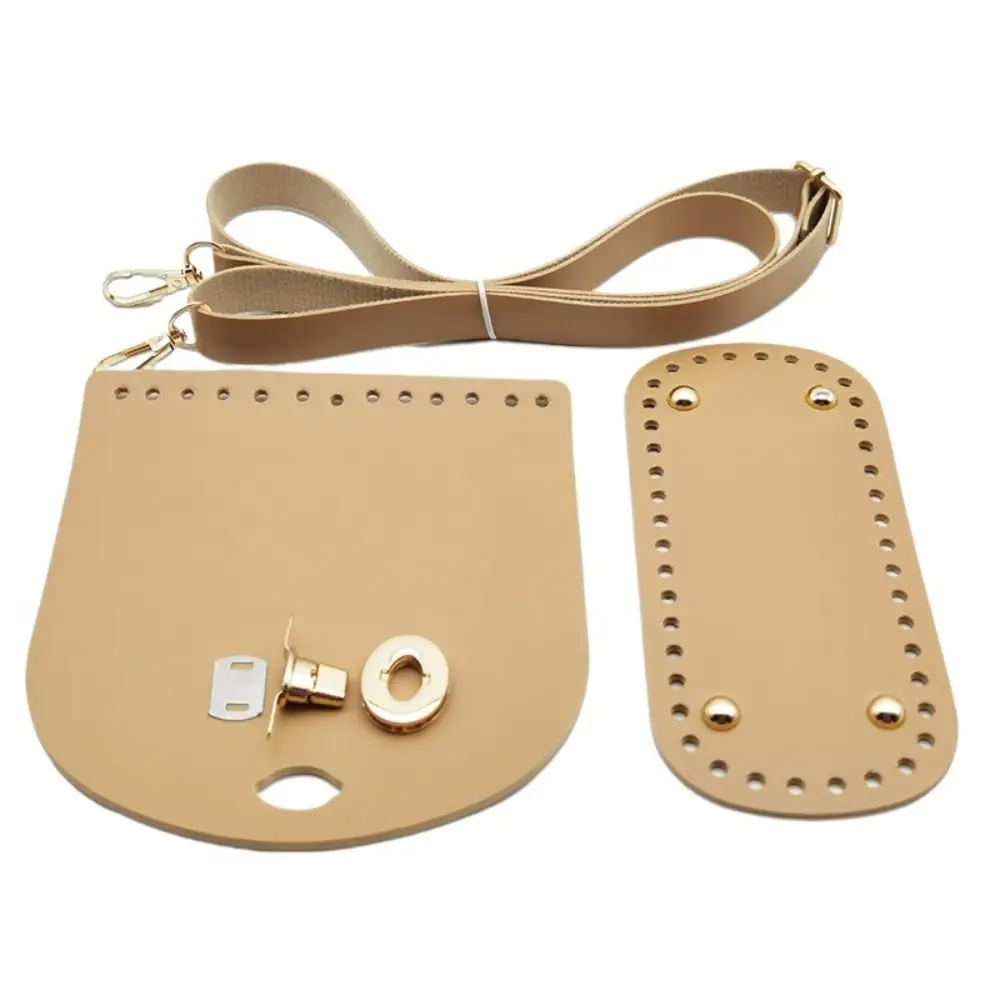 

3Pcs/Set Solid Color Leather Shoulder Bag Strap Bottom Replacement Handmade DIY Bag Accessories Hardware Accessories PU