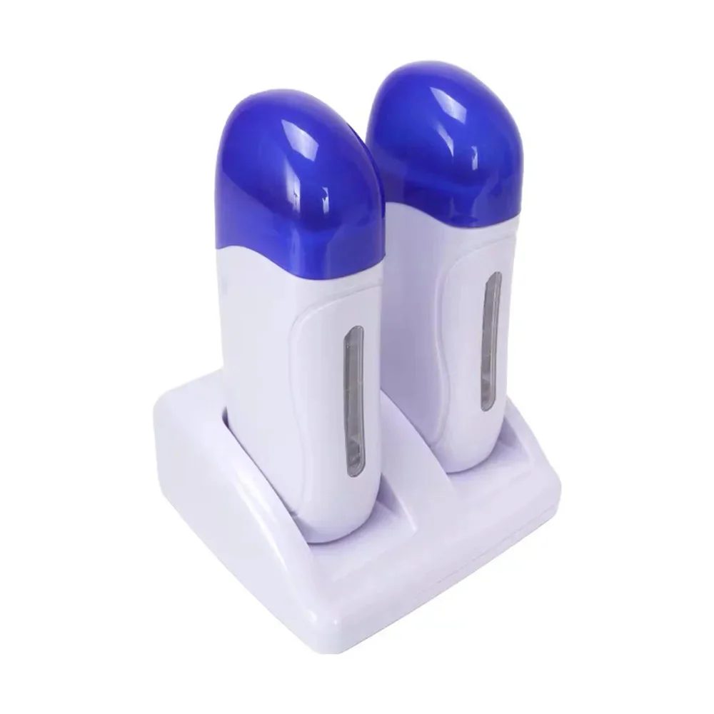 แบบพกพาเครื่องอุ่นขี้ผึ้ง Double Depilatory Roll On Wax เครื่องทําความร้อนไฟฟ้าเครื่องกําจัดขนใช้ในบ้านสําหรับแขนขา Face กลับรักแร้