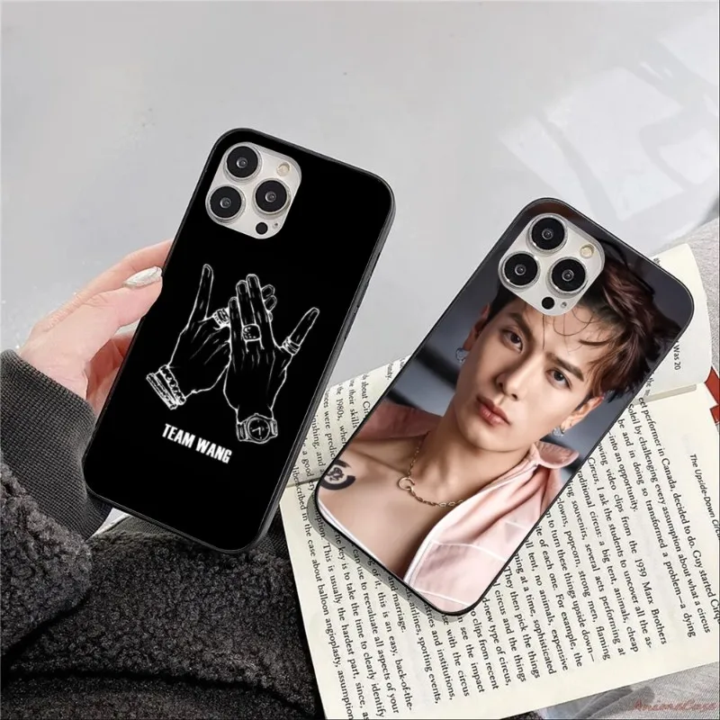 Team Jackson WANG Phone Case for iPhone 14 13 12 11 XS X 8 7 6 Plus Mini Pro Max SE 2022 Black Soft Phone Cover Funda