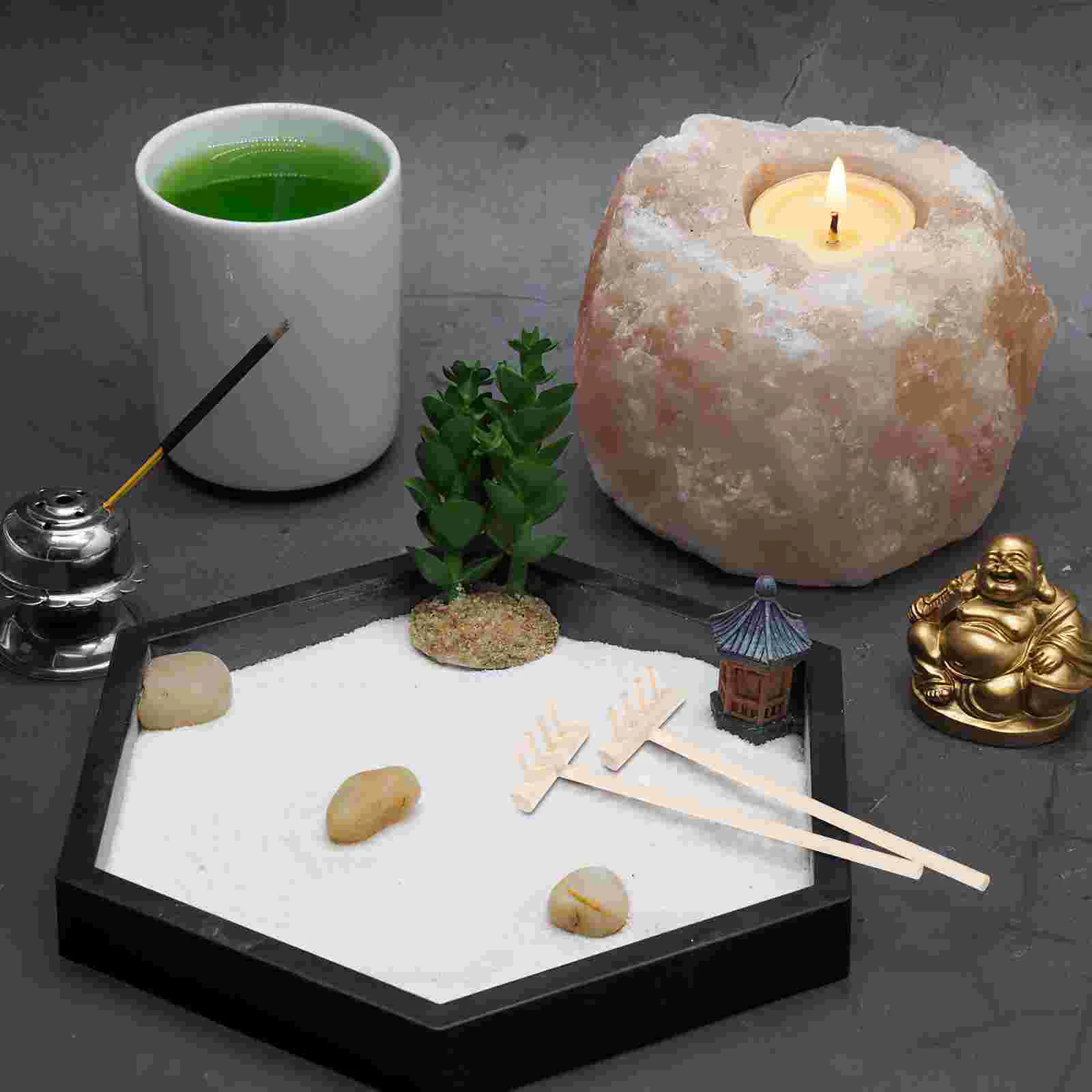 Sand Rake Meditation Table Mini Sandbox Accessories Bamboo Zen Rakes Miniature Garden Decoration Desktop Tool Toys