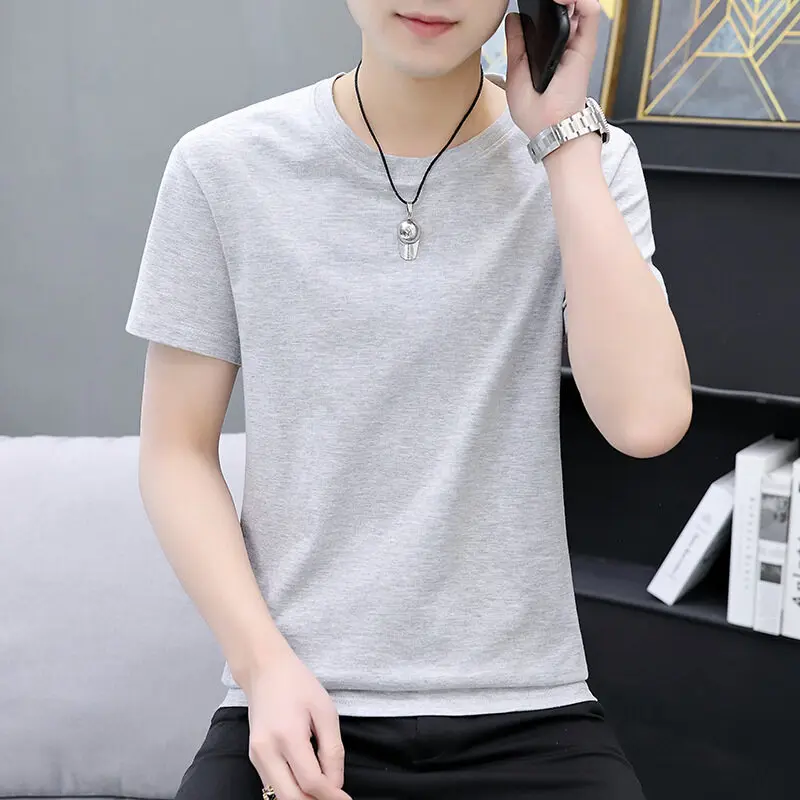 Fashion O-Neck Casual Solid Color Short Sleeve T-Shirts Men's Clothing 2024 Summer New Loose Korean Tops All-match Tee Shirt