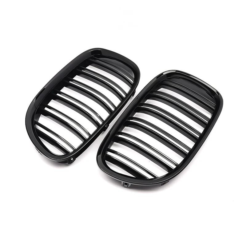 Pulleco A Pair Car Front Kidney Grille Grills Glossy Black For BMW F01 F02 F03 F04 740i 750i 7 Series 2009-2015 Auto Accessories