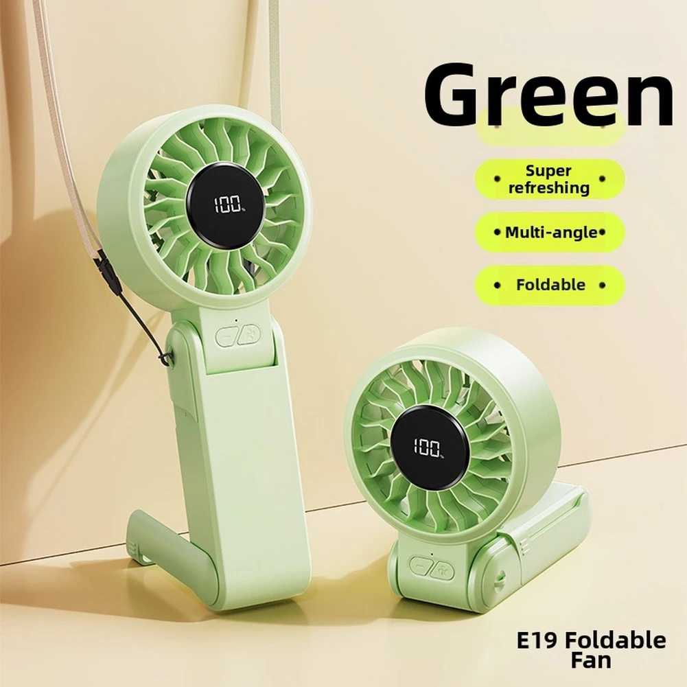 3-in-1 Portable Fan with LED Digital Display Foldable Mechanism Adjustable Tilt and Phone Holder for Multitasking