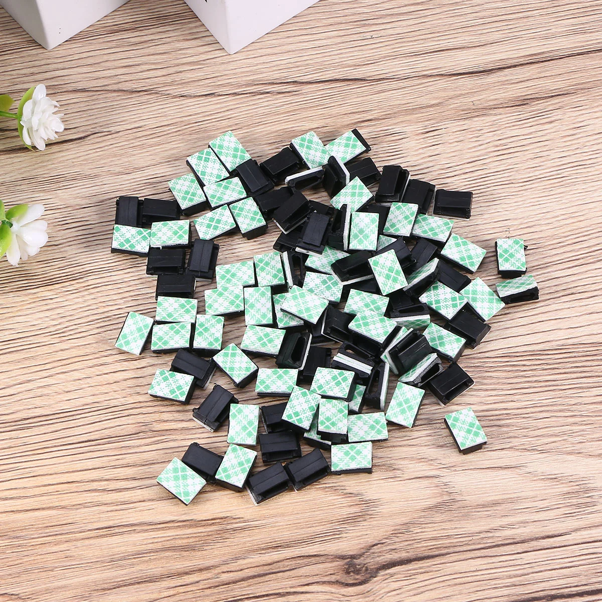 100pcs Adhesive Cable Clips Wire Clips Cable Wire Management Wire Cable Holder Clamps Cable Tie Holder For Car, Office And Home