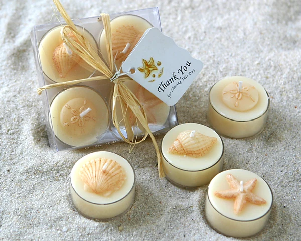 Free Shipping 10sets/lot Wedding Candle Seaside Tea Light Candle set