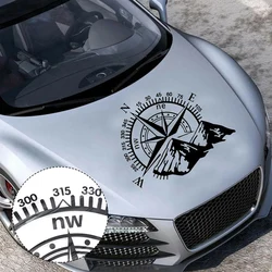 Hood Car Sticker Mountain-Compass Large Vinyl Car Bonnet Side Stickers Van Decal Camper Caravan Car Decoration Covering Film