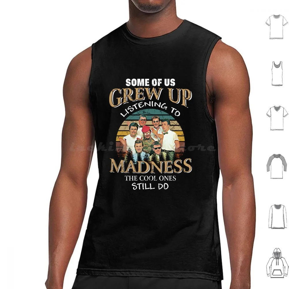 Vintage Listening To The Madness Retro Band Gift For Fans Tank Tops Print Cotton Madness Band The Madness Of King George