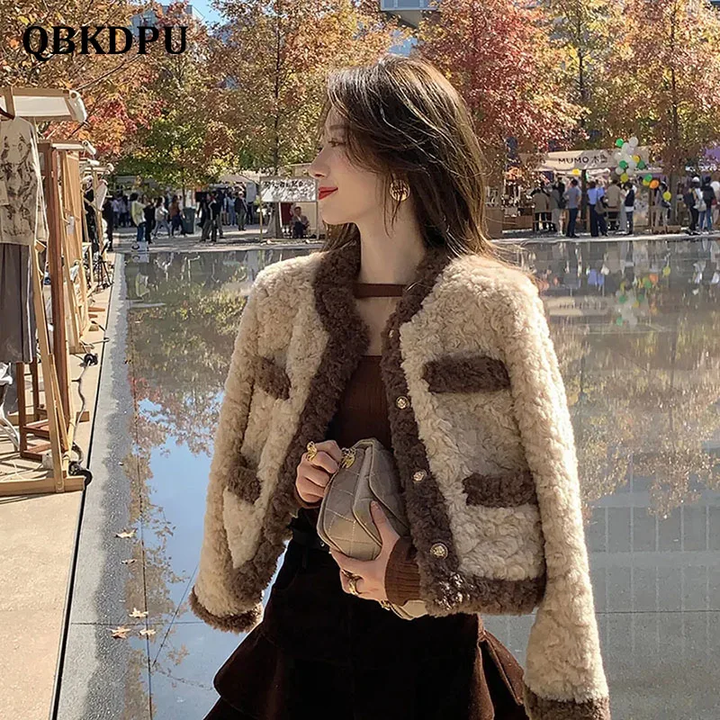 ฤดูใบไม้ร่วงฤดูหนาว Warm Faux Fur Coat MODE Korea คู่ Ribbit เสื้อขนสัตว์หรูหราออกแบบเสื้อกันหนาวแฟชั่นสตรี