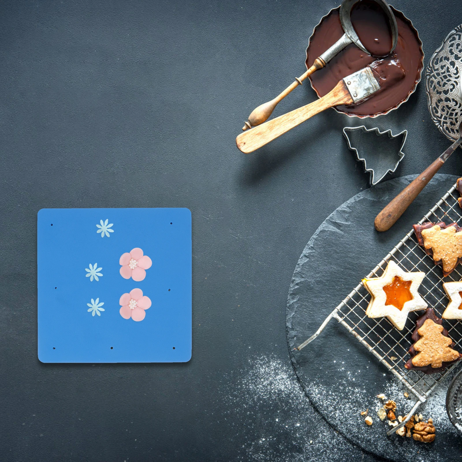 

2 PCS Sugar Flower Foam Pads Fondant Shaping Mat for Cake Decorating Modeling Pad Cupping Flower Centers Veining Detail