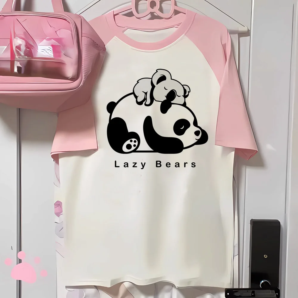 Panda t-shirts women soft fabric harajuku modern style tshirt female anime Japanese manga clothing