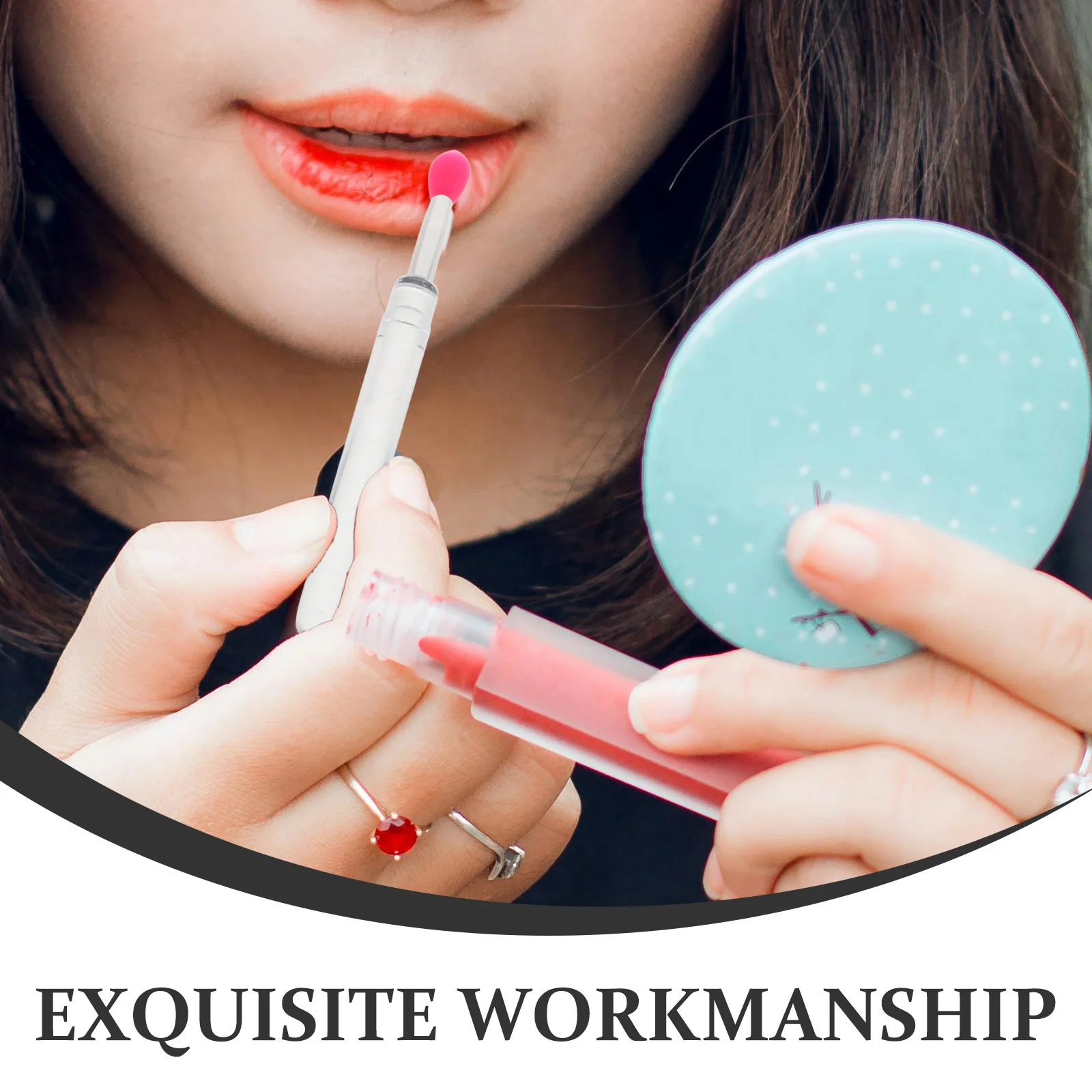 5 stuks lippenborstel siliconen applicator herbruikbaar lipmasker oogschaduw lippenstift balsem reismake-up tool kit crème make-upborstel