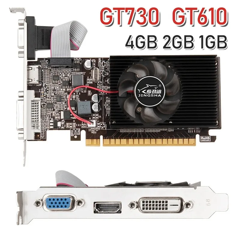 GT730 2/4GB DDR3 128Bit Graphics Card with HDMI+VGA+DVI Port PCI-E2.0 16X Computer Graphics Video Card 1600MHz GPU GF108