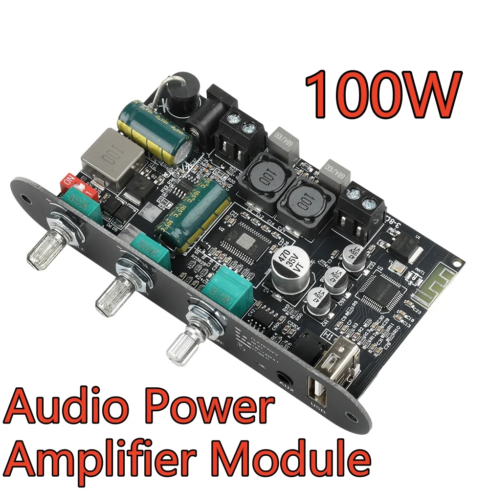 

100W Bluetooth 5.3 TPA3116D2 Mono Bt Audio Power Amplifier Module DC9-24V Audio Amplifier Module Support Wireless TWS Module