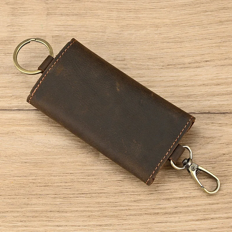 Key Wallet Leather Housekeeper Holders Car Keychain Key Holder Bag Case Unisex Wallet Cover Simple Solid Color Storage Bag