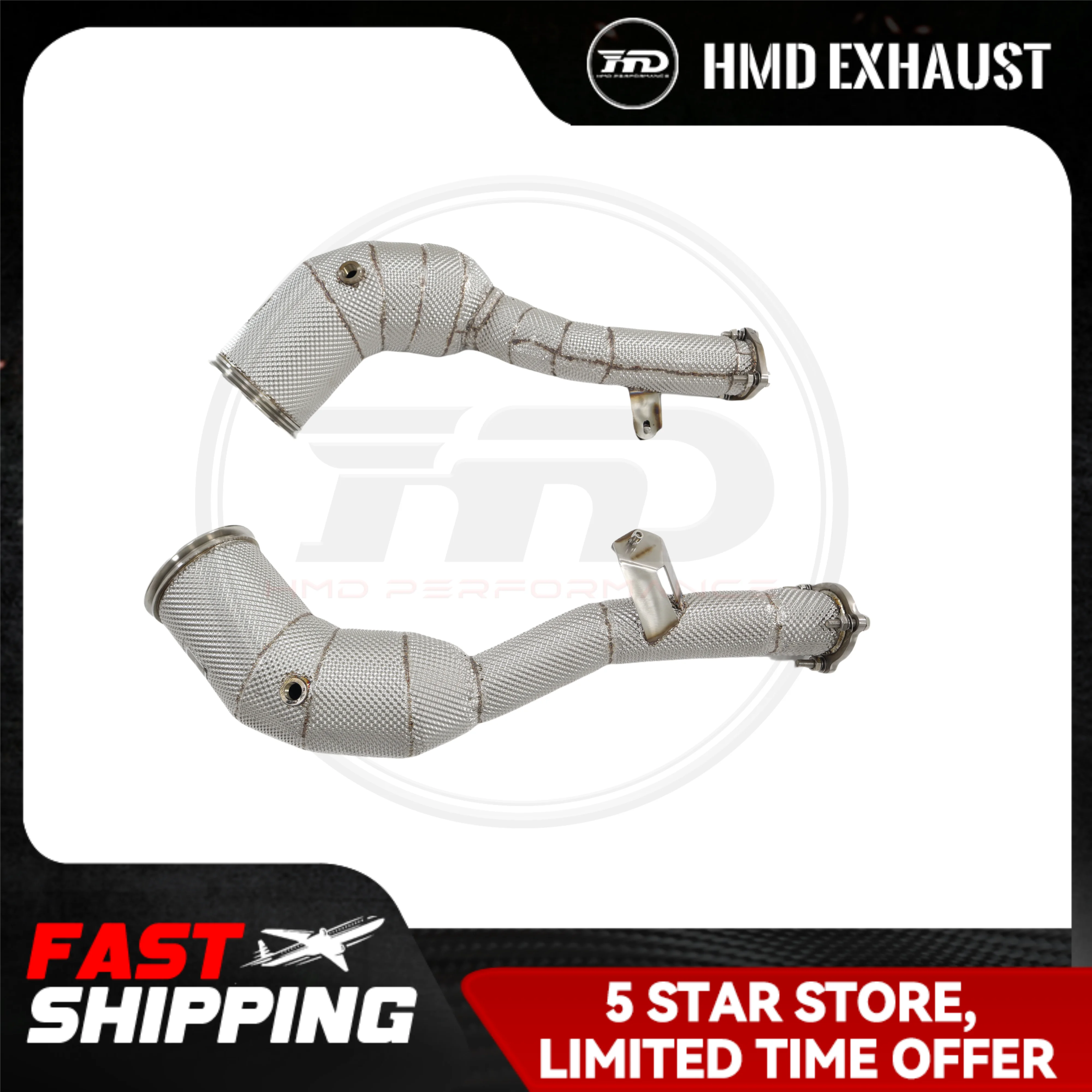 

HMD Stainless Steel Exhaust System High Flow Performance Downpipe For AUDI S6 S7 C8 2.9T Exhaust Pipe Exhaust Racing