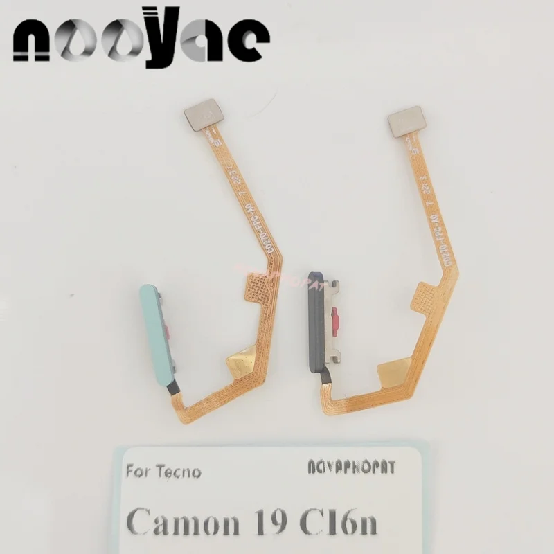 For Tecno Camon 19 Pro 4G CI6 Ci8 18 Premier CH9 Fingerprint Button Power Switch On Off Home Unlock Key Sensor Flex Cable Ribbon