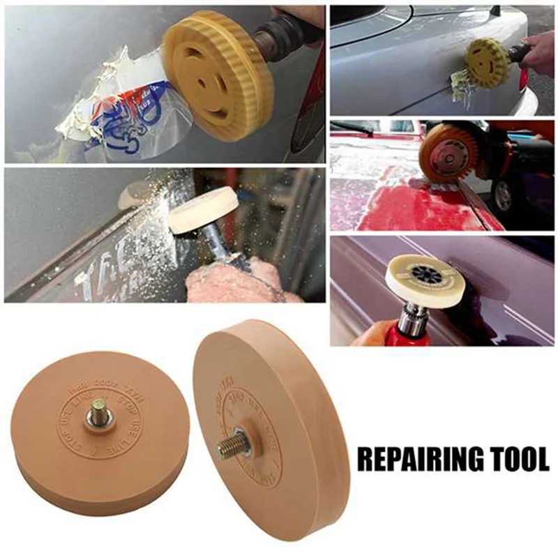 

B28C-2X Car Decal Remover Pneumatic Rubber Remover Wheel Film Glue Removal Eraser Scraper Plate Paint Cleaner Polishing Tool