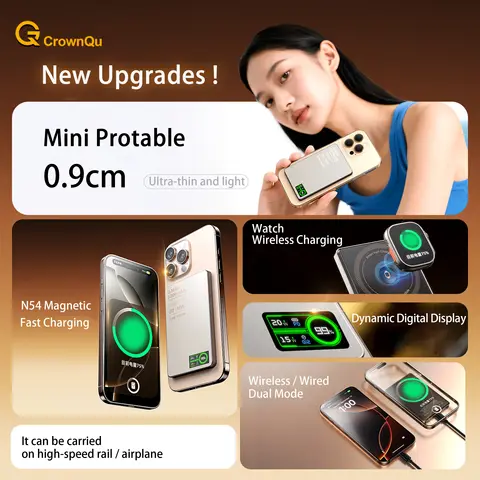 10000mAh Magnetisk 3-i-1 Trådlös Powerbank 20W USB C Snabbladdande Externt Batteri för iPhone 17 16 15 14 Airpods Apple Watch 8 best sales powerbank med trådlös laddning - №8