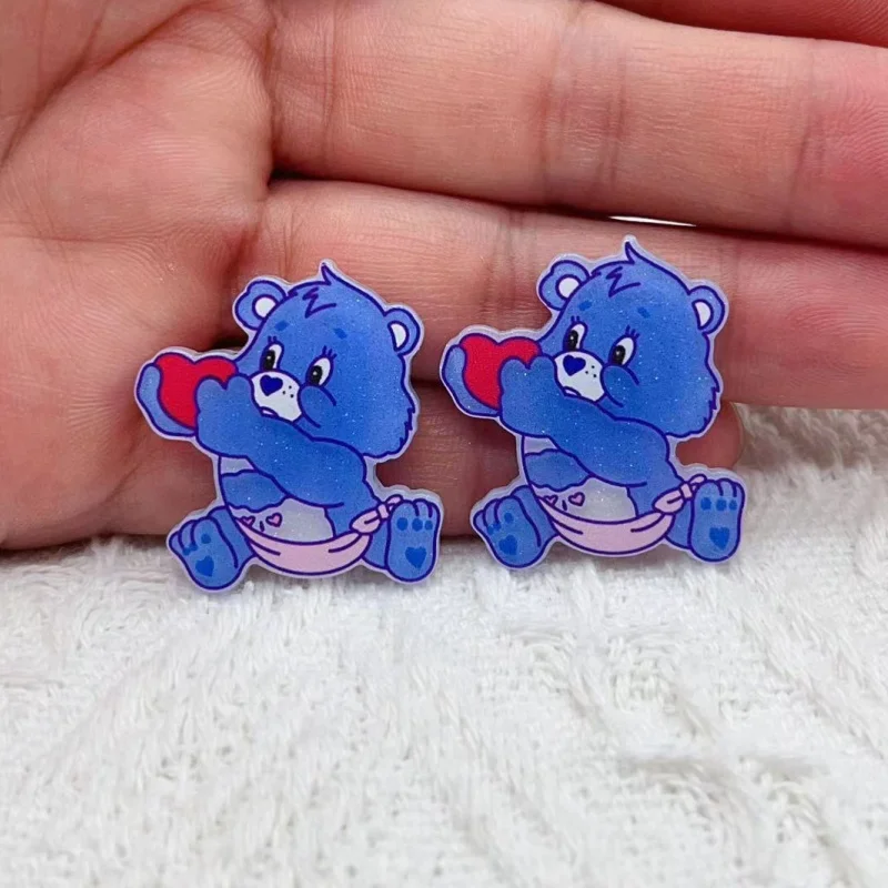 10 pieces of Acrylic cute bear charm cute animal made handmade decorative jewelry discovered accessories discovered